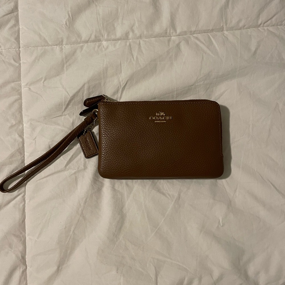 Coach double pocket wristlet